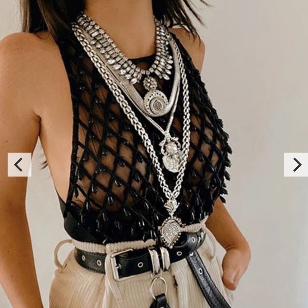 Dylanlex Diana Ross Beaded Top NWOT